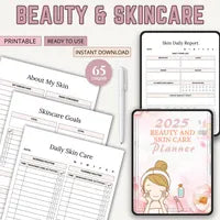 Printable Beauty and Skin care Planner, Daily Skin Care Routine, Beauty skin care planner, Skin Care journal Template, Skin Care Checklist