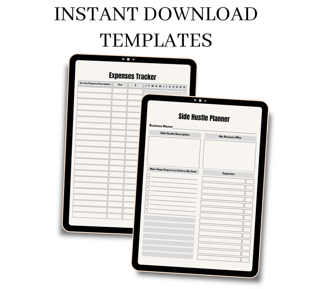 Printable Side Hustle Planner, Side Hustle Tracker, Side Hustle Organizer, Side Job Tracker Template, Business Organizer, Instant Download