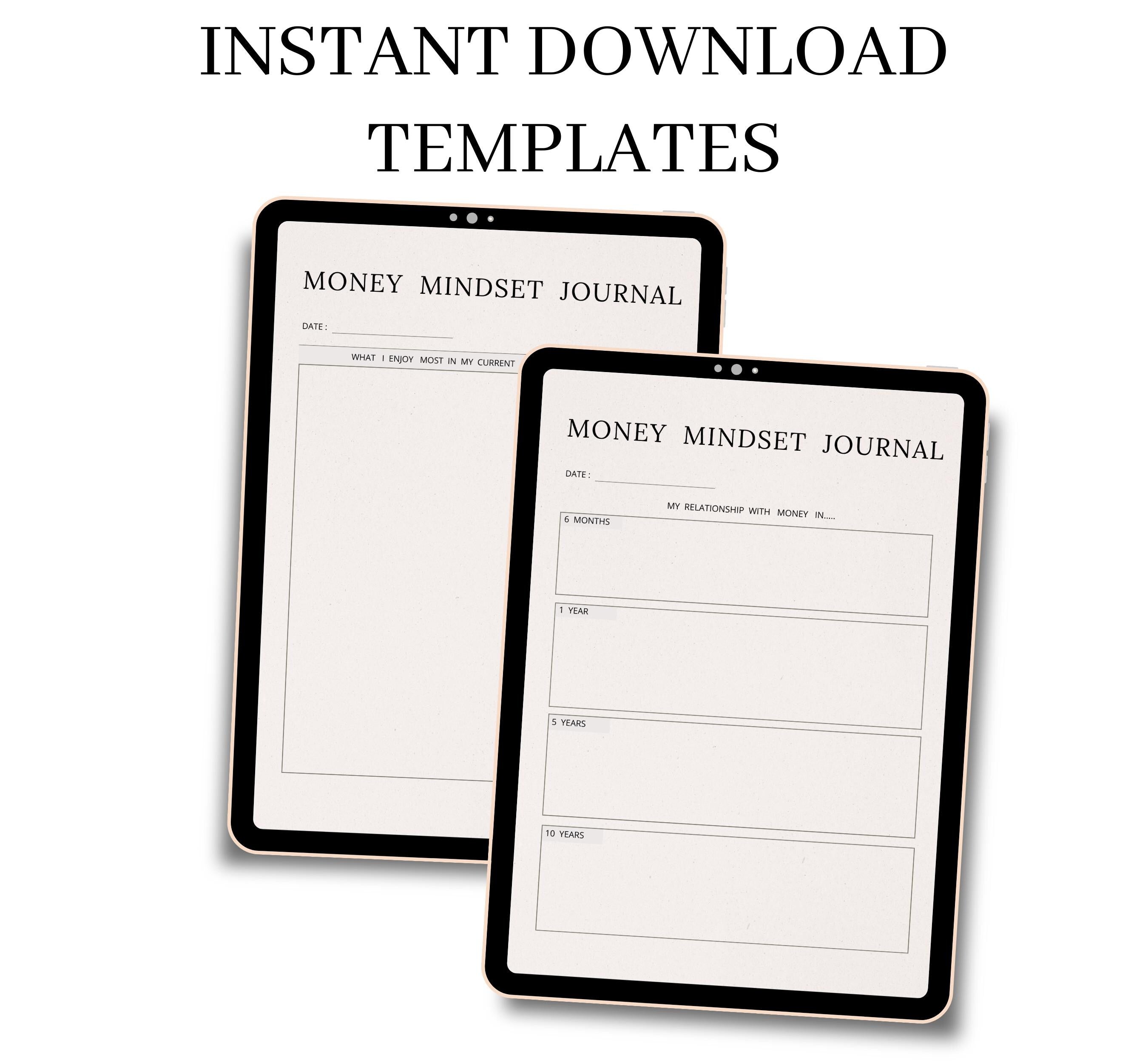 Money Mindset Journal, Money Manifesting Printable Template, Financial Journal Template, Wealth Manifestation Journal, Instant Download
