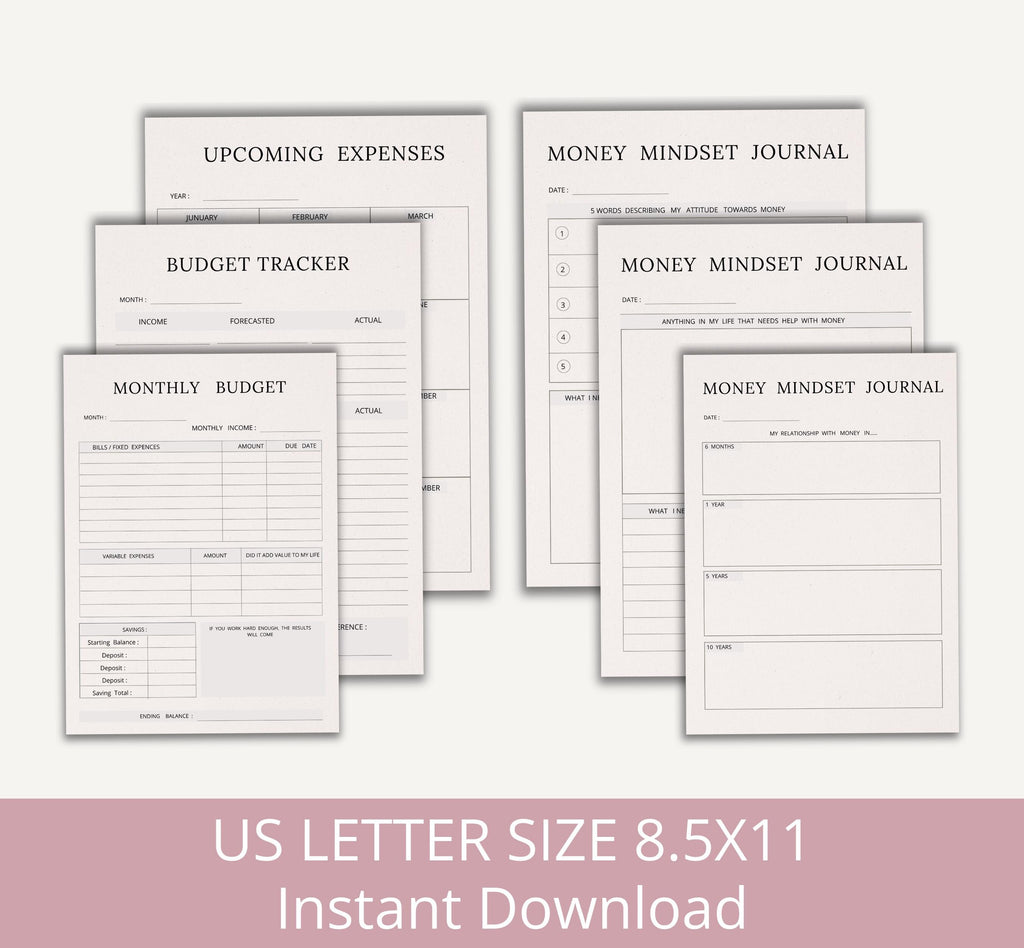 Money Mindset Journal, Money Manifesting Printable Template, Financial Journal Template, Wealth Manifestation Journal, Instant Download