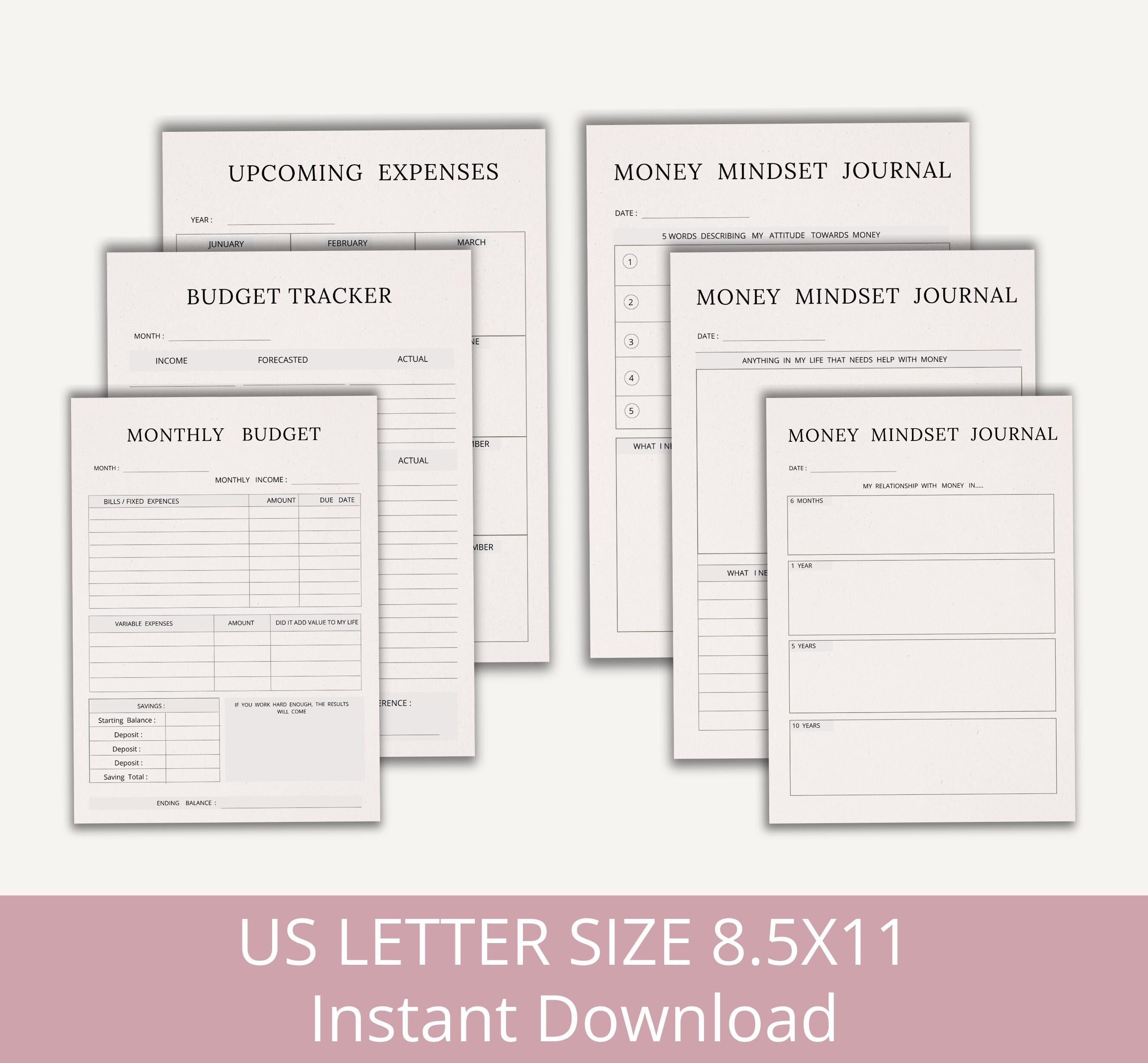Money Mindset Journal, Money Manifesting Printable Template, Financial Journal Template, Wealth Manifestation Journal, Instant Download