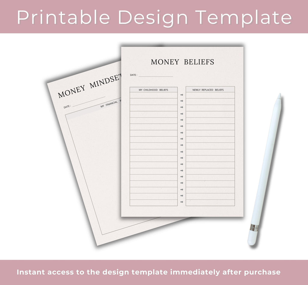 Money Mindset Journal, Money Manifesting Printable Template, Financial Journal Template, Wealth Manifestation Journal, Instant Download
