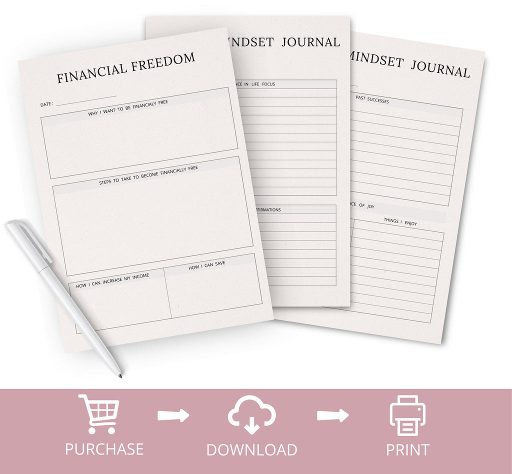 Money Mindset Journal, Money Manifesting Printable Template, Financial Journal Template, Wealth Manifestation Journal, Instant Download
