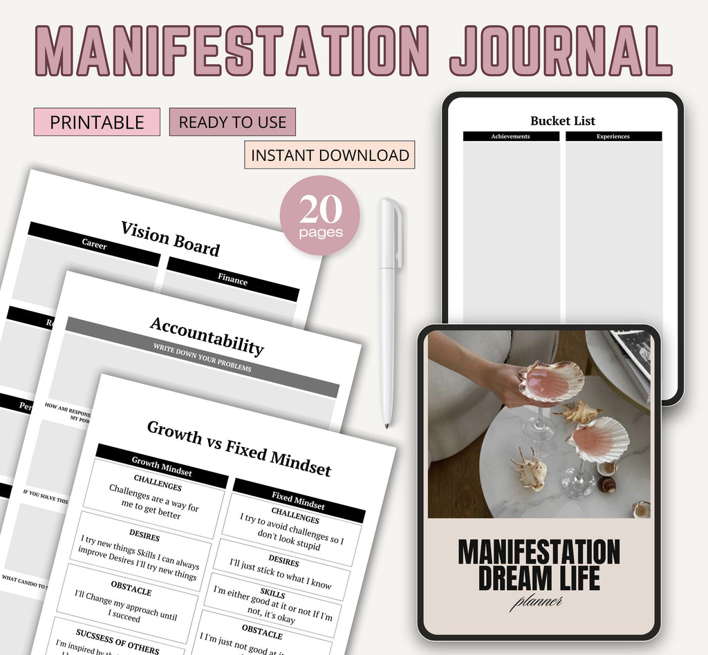 Printable Manifestation Dream Life Journal, Vision Board, Law of Attraction, Printable Manifesting Journal Template, Dream Life Journal