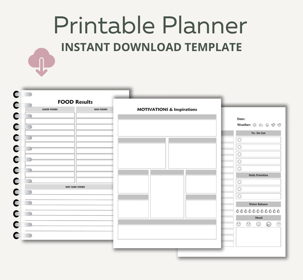 Healthy Living Planner Printable, Healthy Lifestyle Tracker, Fitness Planner, Activity Tracker, Daily Exercise Log, Wellness Worksheet