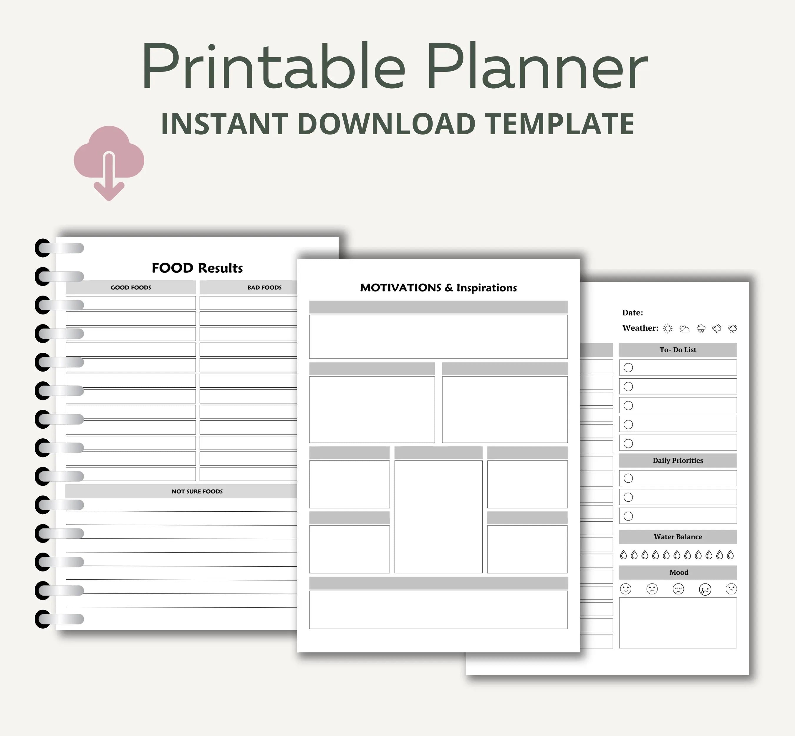 Healthy Living Planner Printable, Healthy Lifestyle Tracker, Fitness Planner, Activity Tracker, Daily Exercise Log, Wellness Worksheet