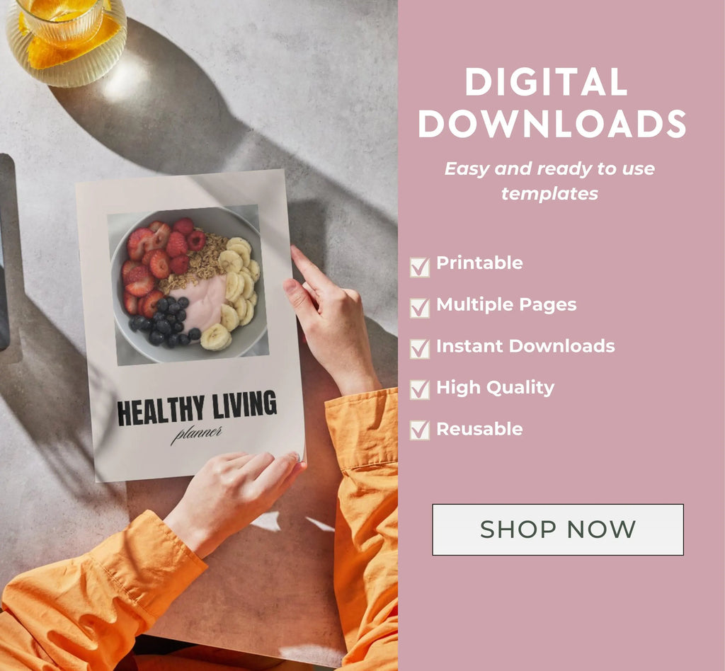 Healthy Living Planner Printable, Healthy Lifestyle Tracker, Fitness Planner, Activity Tracker, Daily Exercise Log, Wellness Worksheet