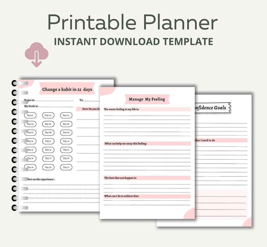 Printable Gratitude Journal, Mindfulness Wellness and Habit Tracker, Gratitude Journal, Daily Gratitude Reflection Journal, Instant Download