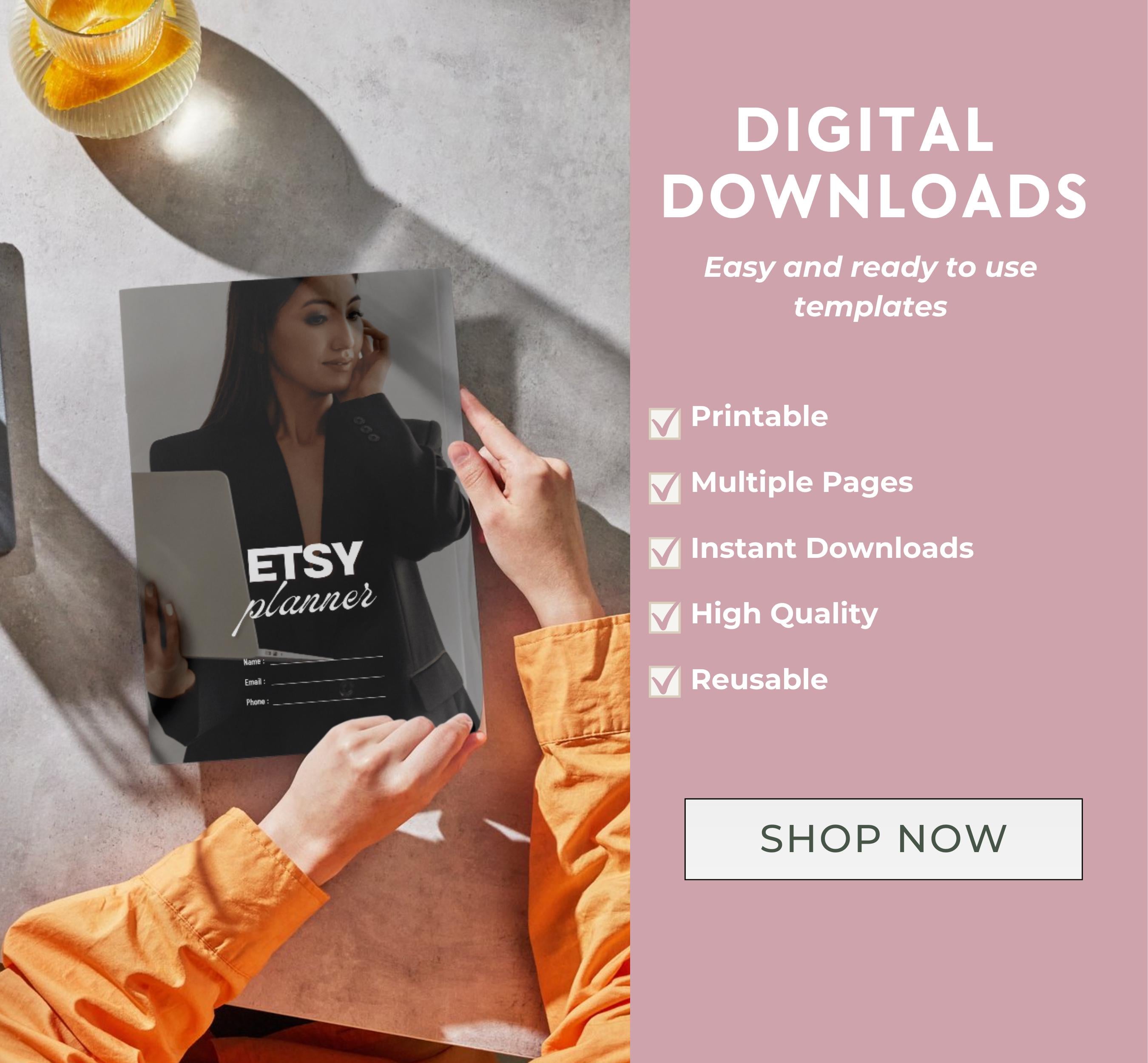 Printable Etsy Shop Planner, Etsy products planner, Etsy Shop Organizer, Selling on Etsy Made easy Planning Template, Instant Download