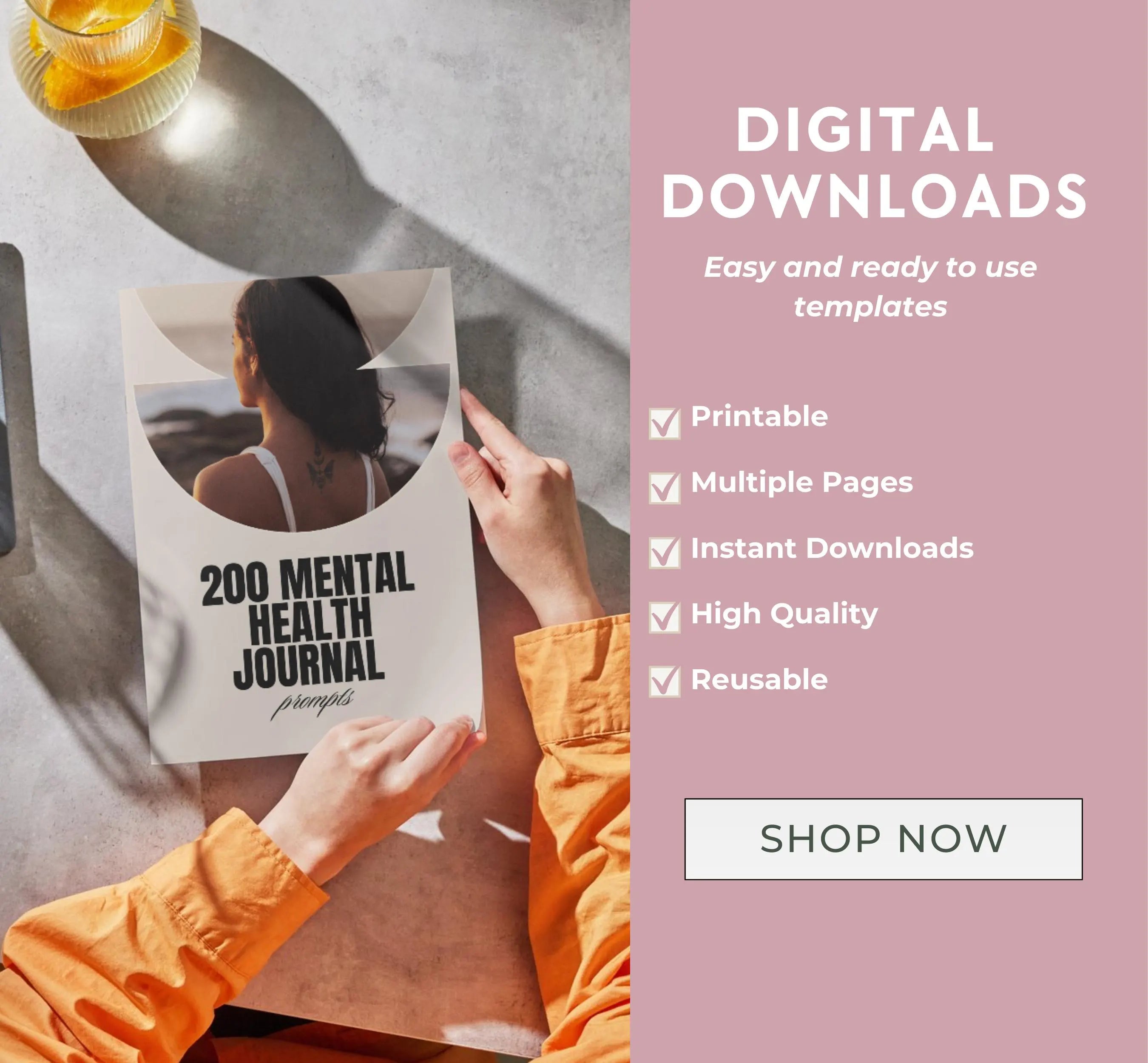 Mental Health Journal Prompts, 200 Prompts About Mental Health, Mental Health Journal, Journal Prompts for Mental Health, Instant Download