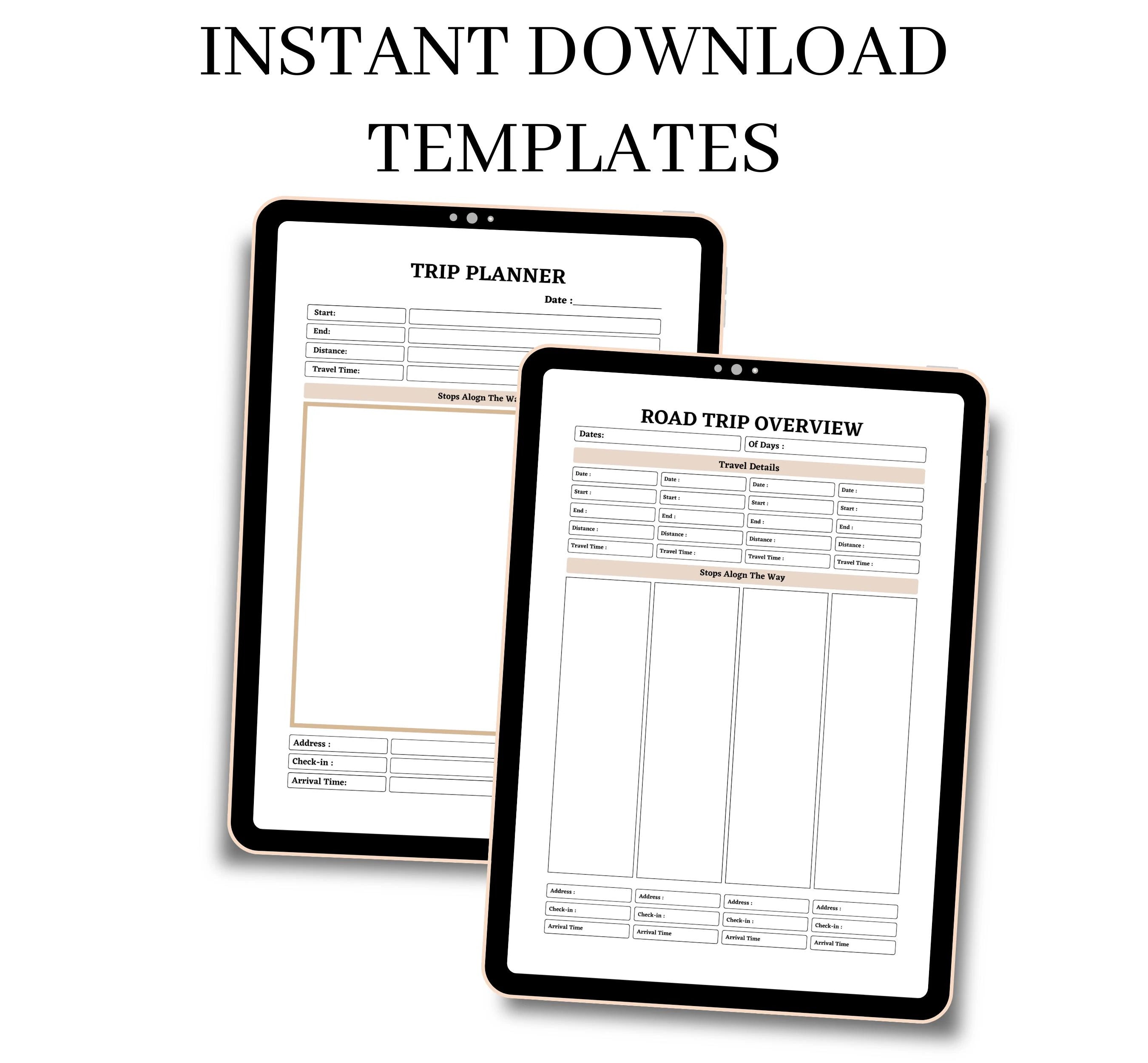 Travel Planner Template, Trip Itinerary Printable Travel Guide, Travel Agent Planner, Holiday Honeymoon Vacation Planner, Travel Organizer