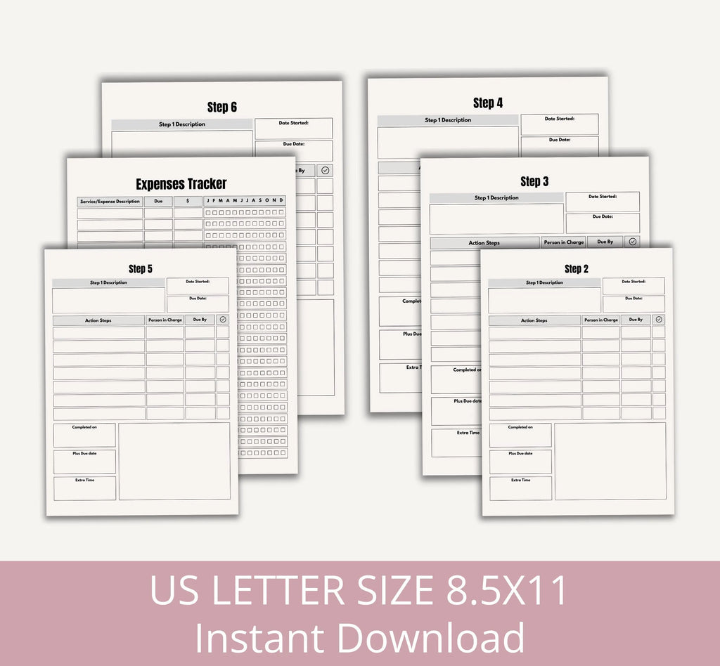 Printable Side Hustle Planner, Side Hustle Tracker, Side Hustle Organizer, Side Job Tracker Template, Business Organizer, Instant Download