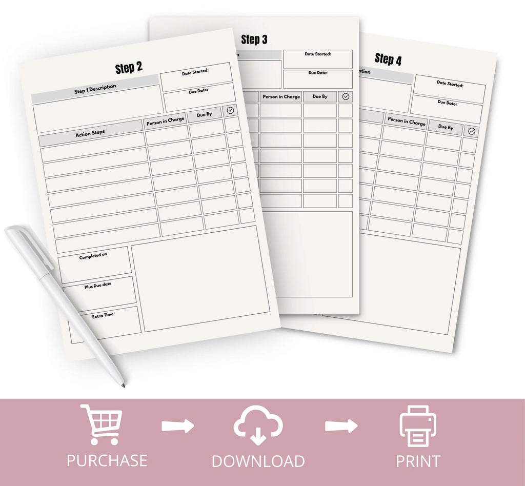 Printable Side Hustle Planner, Side Hustle Tracker, Side Hustle Organizer, Side Job Tracker Template, Business Organizer, Instant Download