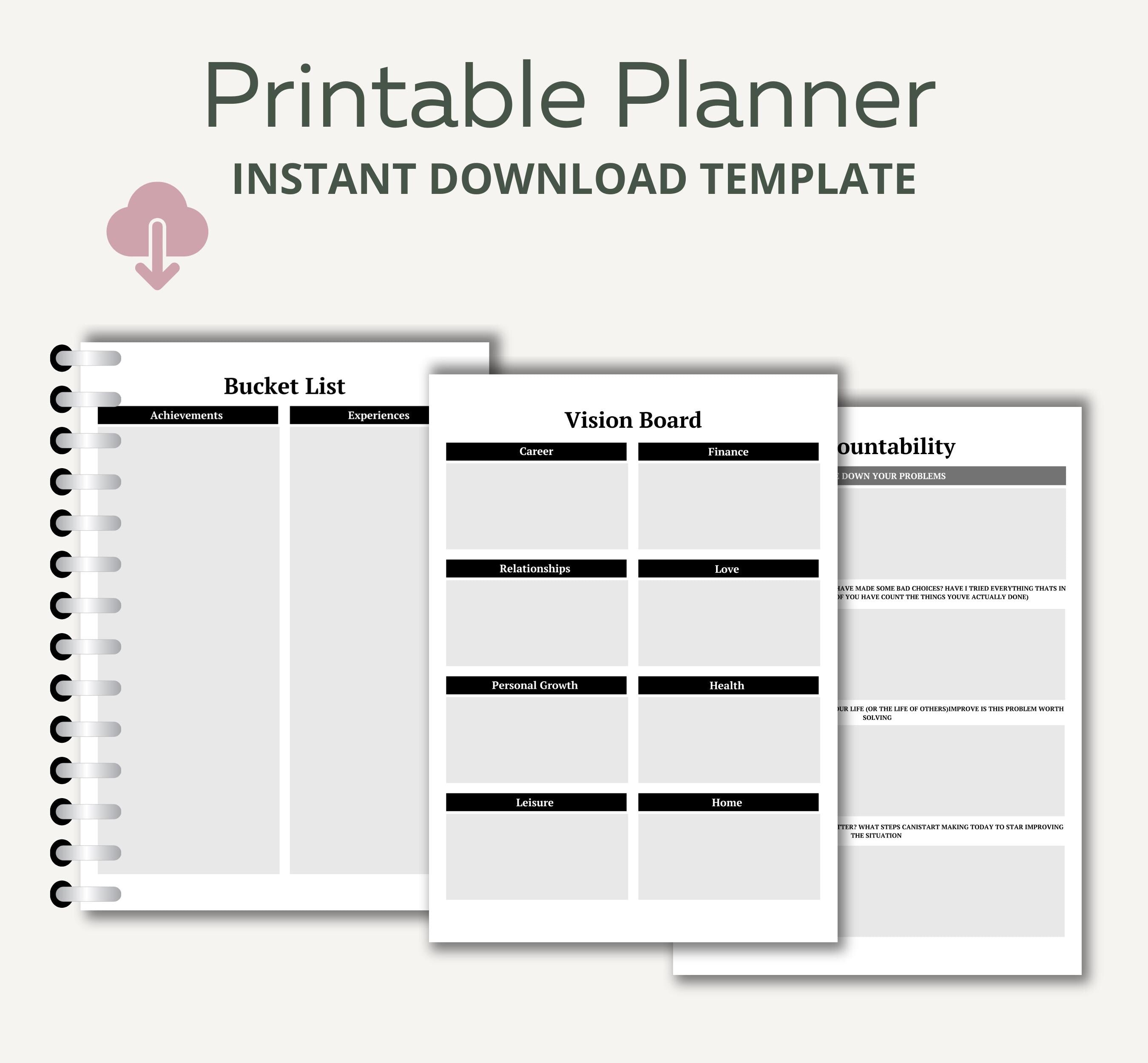 Printable Manifestation Dream Life Journal, Vision Board, Law of Attraction, Printable Manifesting Journal Template, Dream Life Journal