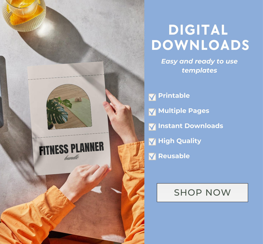 Digital Health & Fitness Planner, Printable Workout Planner, Fitness Journal Template, Weight Loss Tracker, Better Health Care Template