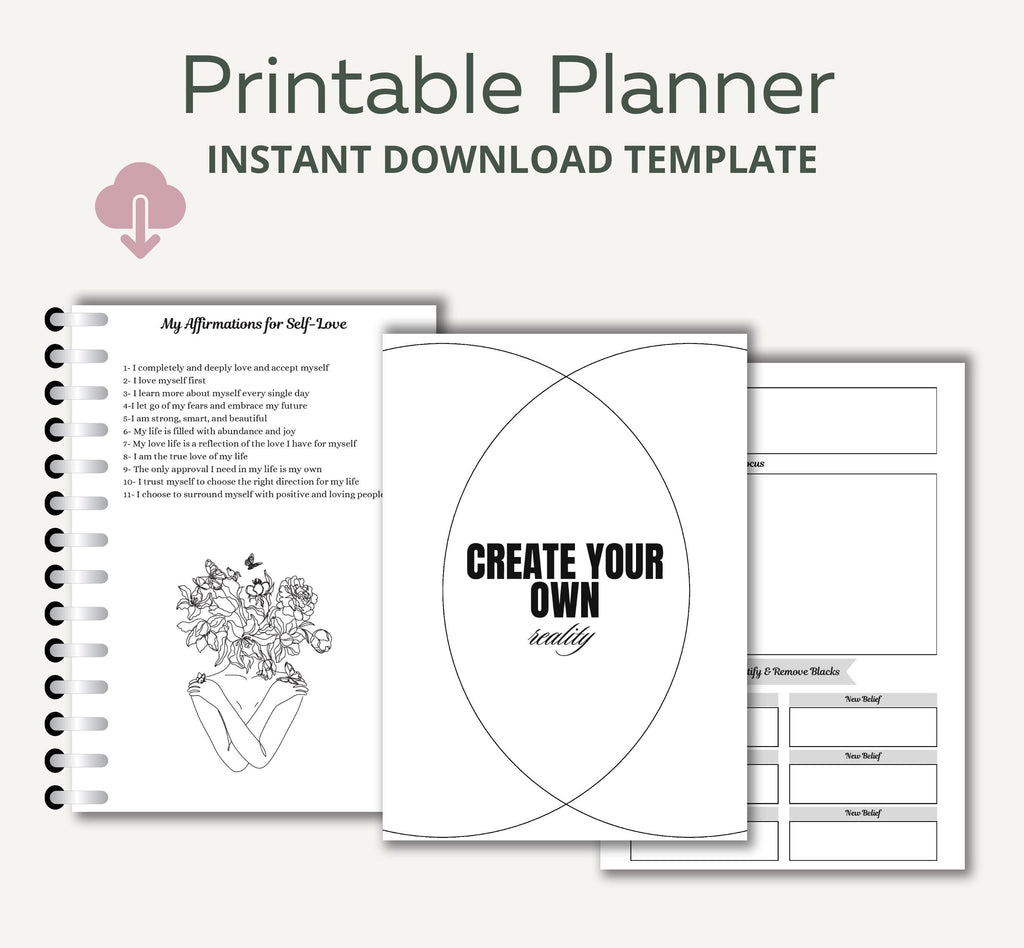 Manifestation Journal, Vision Board, Mindfulness journal, Digital Manifestation Journal, Law of Attraction Journal, Printable Planner