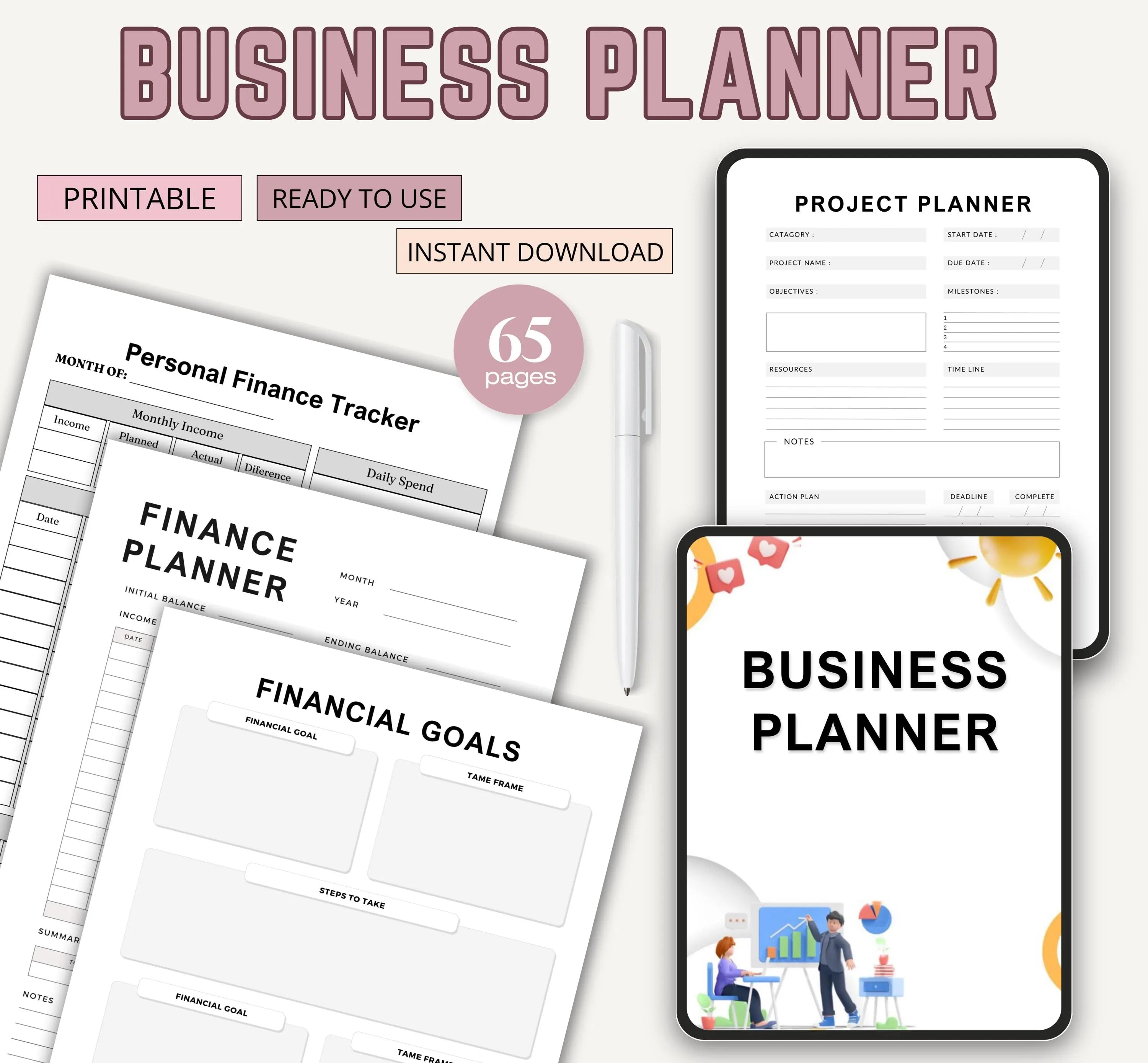 Ultimate Business Planner Template, Small Business Planner Printable, Business Planner for Entrepreneurs, Printable Business Startup Planner
