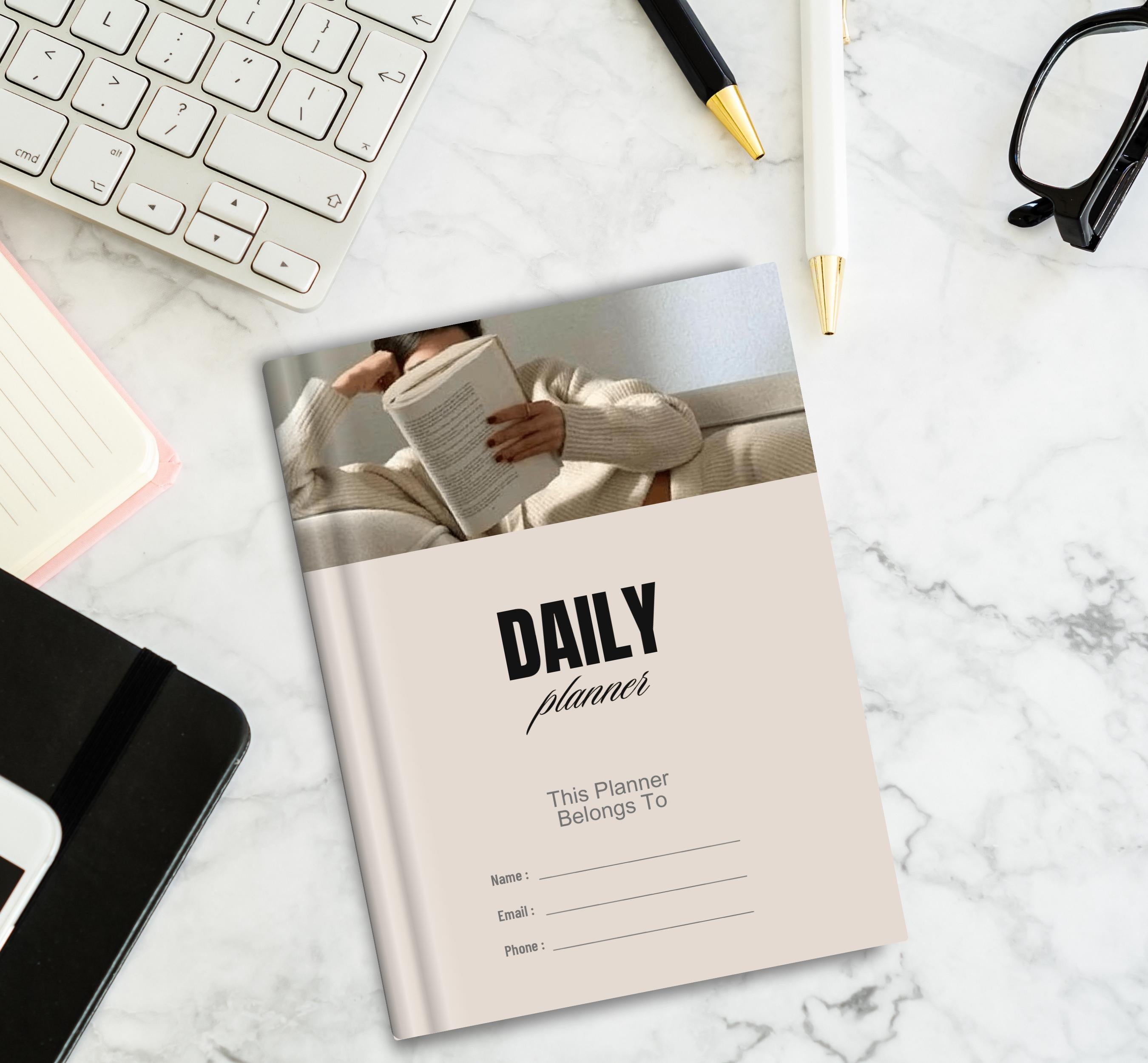 Daily Planner 2025 Printable, Daily Workout Log, Meal Tracker, Printable Daily, Weekly, Monthly Planner, Instant Download Planner Template