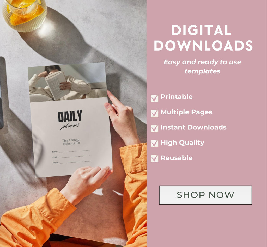 Daily Planner 2025 Printable, Daily Workout Log, Meal Tracker, Printable Daily, Weekly, Monthly Planner, Instant Download Planner Template