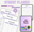 Printable Student Planner Template, Academic Student Planner, College School Planner, Student Academic Organizer, Reading Planner Template