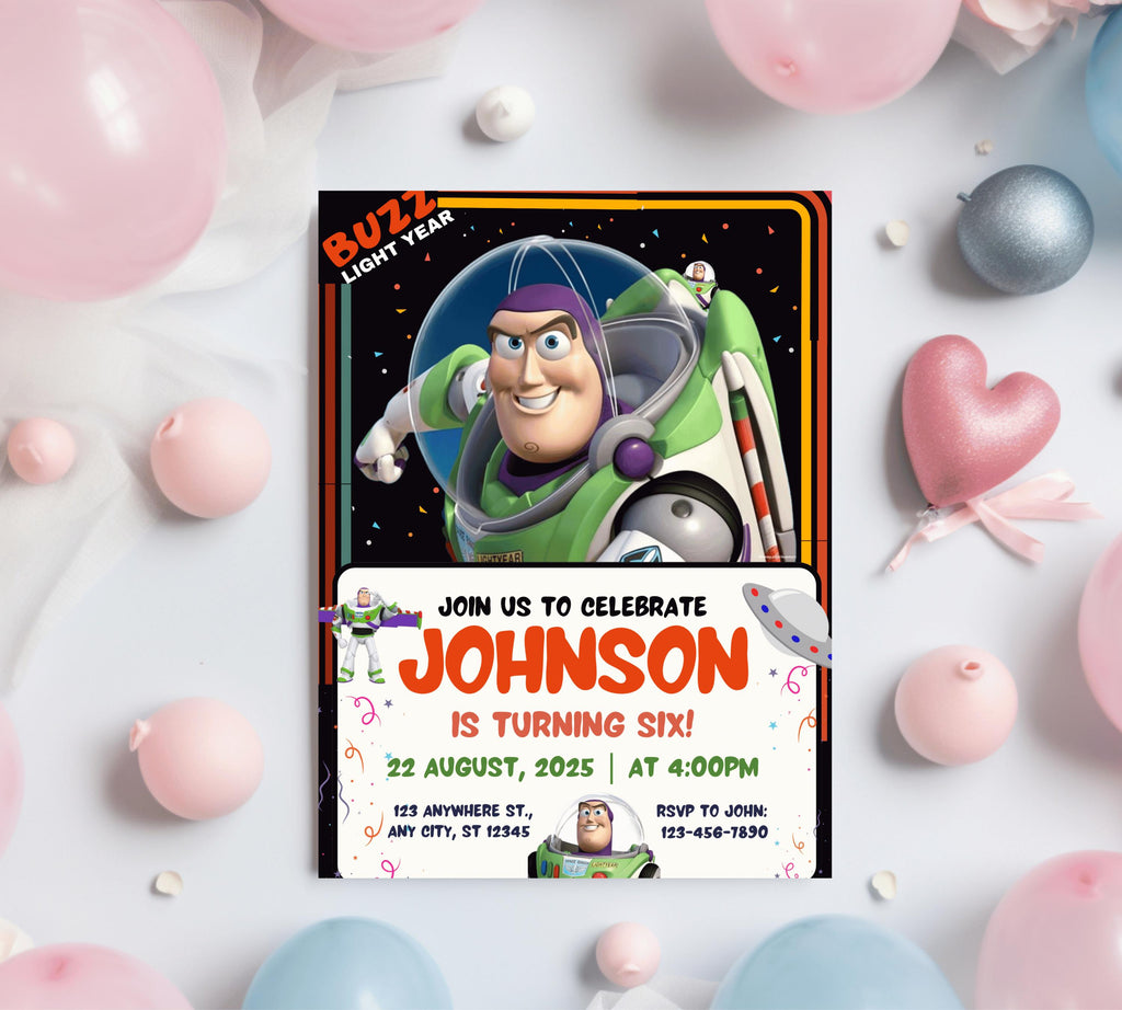 Buzz Lightyear Birthday Invitation Toy Story Birthday Invitation Buzz Digital Invite Buzz Lightyear Birthday Digital Printable Invitation