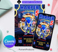 Editable Sonic Birthday Invitation, Super Hedgehog Boys Party Invite, Super Sonic Birthday Invitation, Awesome! Sonic The Hedgehog Party