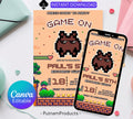 Editable Rcade Game On birthday party invitation, Editable with Canva, Printable Game on video game arcade party Video Game Party Invitation