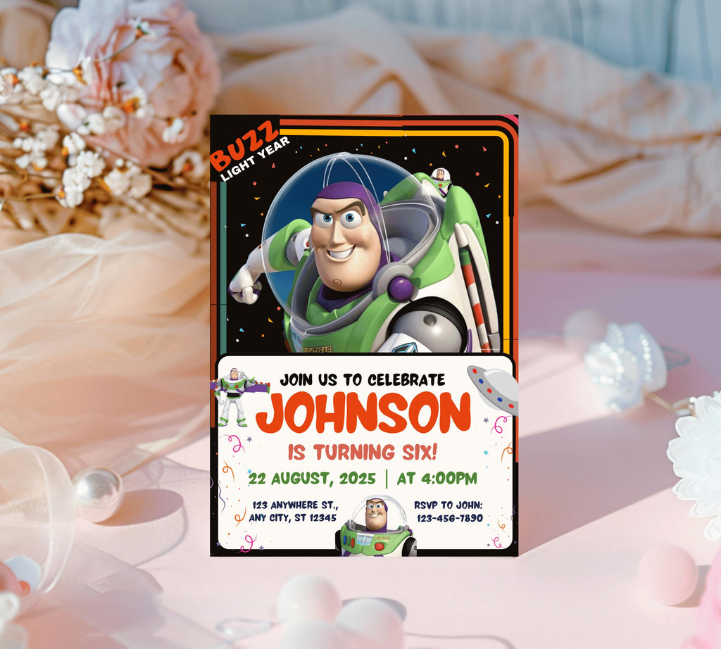 Buzz Lightyear Birthday Invitation Toy Story Birthday Invitation Buzz Digital Invite Buzz Lightyear Birthday Digital Printable Invitation