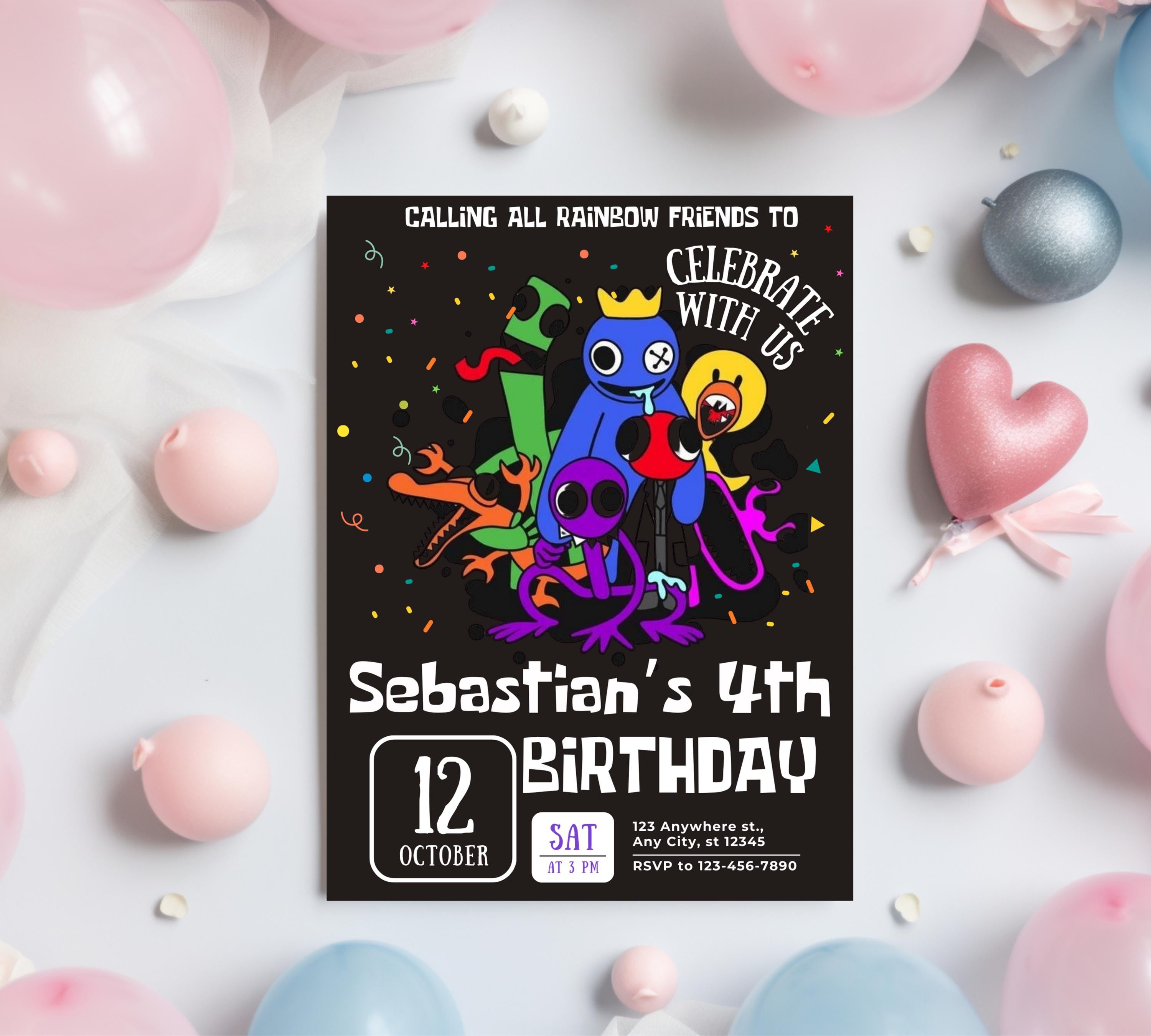 Pastel Rainbow Birthday Invitation Rainbow Birthday Girl Invite Rainbow of Fun Party Rainbow Spots Birthday Printable Gender Birthday Invite