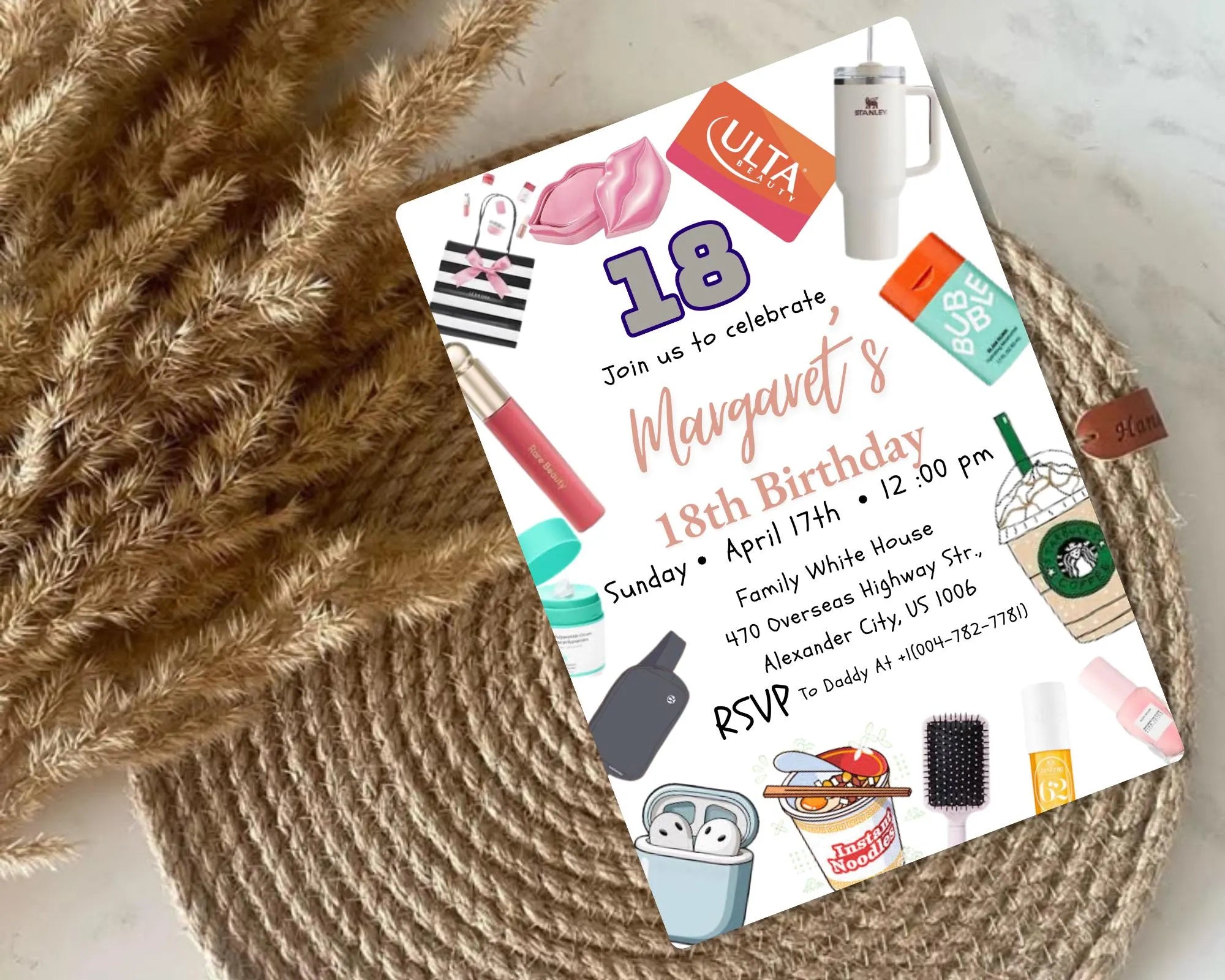 VSCO Girl Birthday Invitation| Double Digits 10| Girl Teen Party Invite| Teen Birthday Party Invitation| VSCO Teen Evite| Editable Template