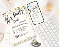 Adult Party Time Birthday Invitation| Adult Milestone Birthday Party Invitation| Minimalist| Black Gold Adult Invitation| Editable Template