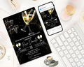 Champagne Birthday Invitation| Champagne Party Invitation| Champagne Invitation Adult Birthday| Black And Gold Champagne| Editable Template