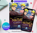 Naruto Birthday Invitation| Digital Birthday Party Invitation| Digital Bday Party Invite| Kids Birthday Invitation| Game Editable Template