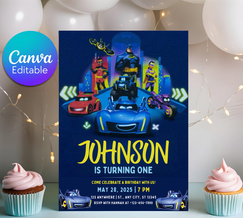 Printable Birthday Invitation|  Digital Birthday Invitation| Editable Digital Invitation| Superhero Invitation| Kid Evite| Editable Template