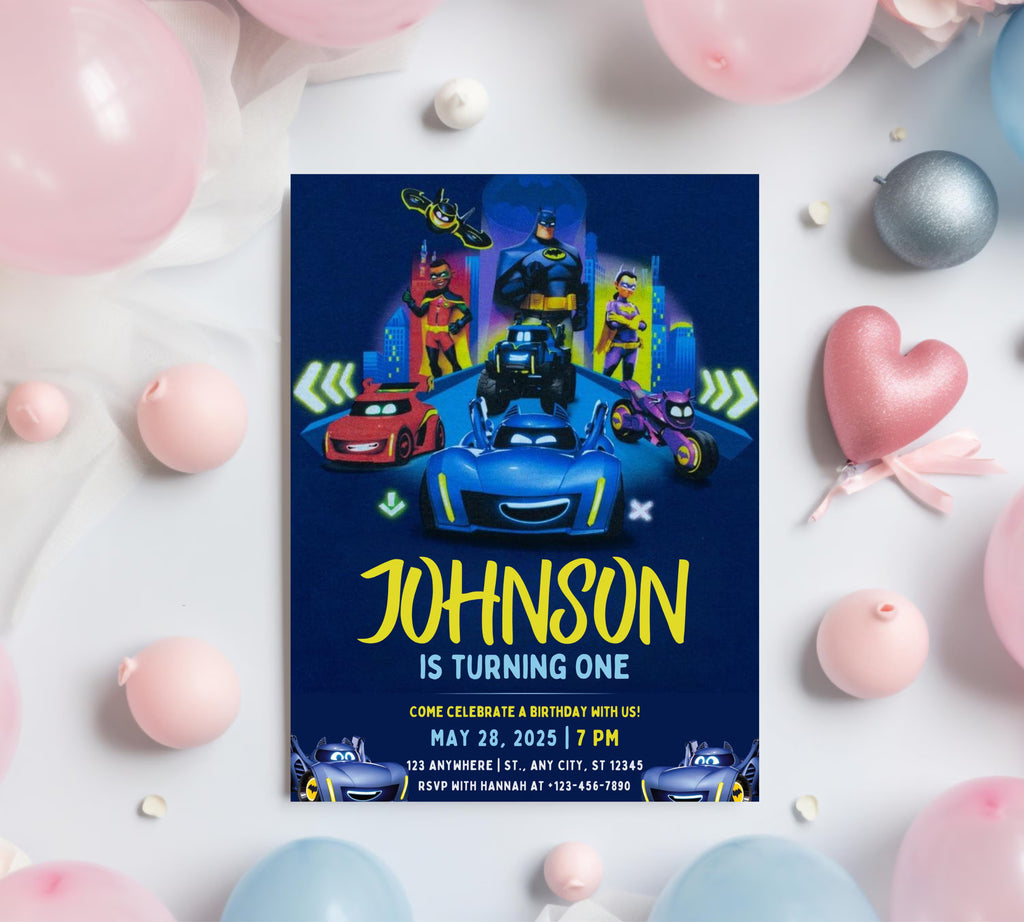 Printable Birthday Invitation|  Digital Birthday Invitation| Editable Digital Invitation| Superhero Invitation| Kid Evite| Editable Template