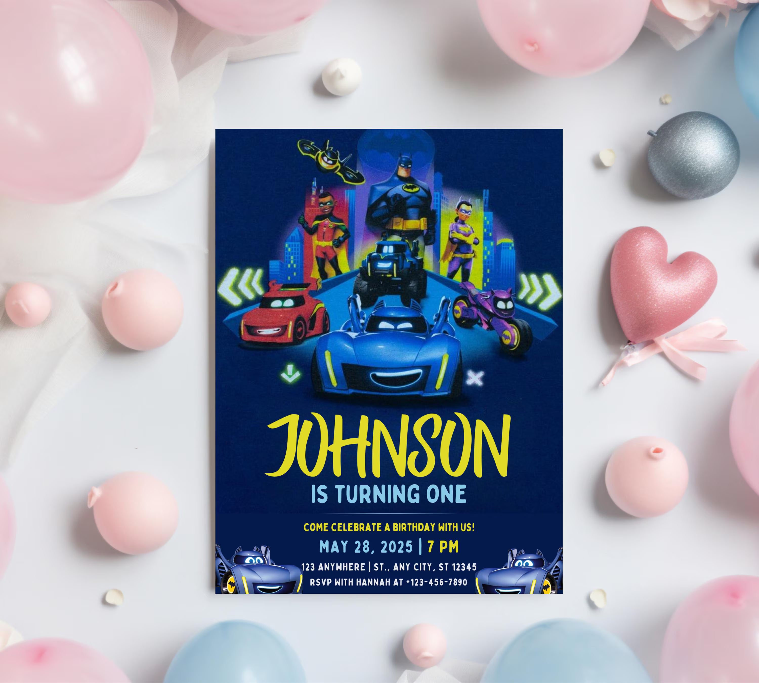 Printable Birthday Invitation|  Digital Birthday Invitation| Editable Digital Invitation| Superhero Invitation| Kid Evite| Editable Template