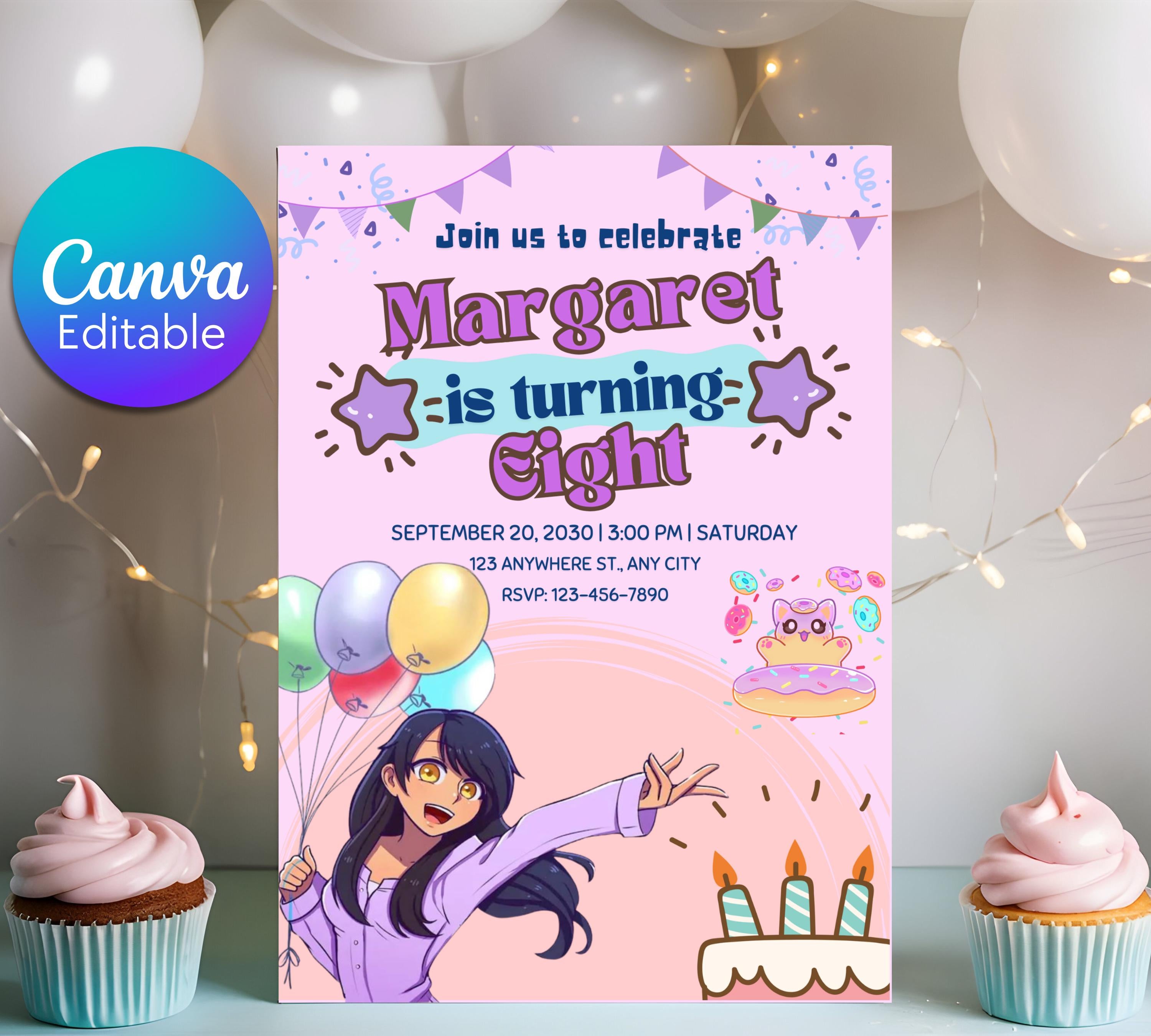 Customizable Aphmau Invitation| Aphmau Invitation| Aphmau Birthday invitation| Aphmau Minecrafter| Cute Gamer Invitation| Editable Template