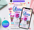 Little Doll Birthday Invitation| Cute Doll Birthday Digital Card| Fashion Doll Birthday Invite| Girl Birthday Invitation| Editable Template