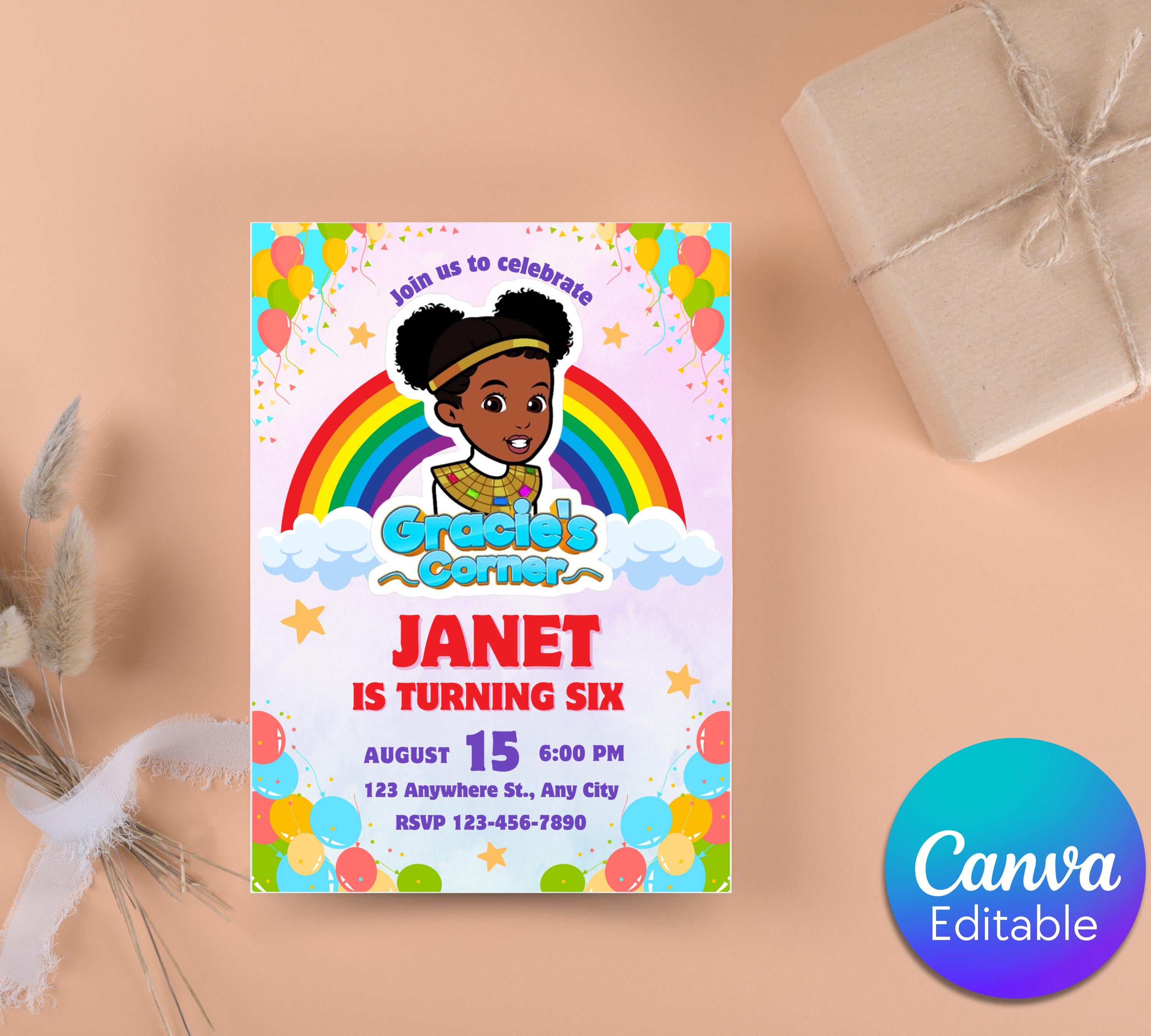 Gracie's Corner Birthday Invitation | Gracie's  Printable Template | Gracies Corner invite |  Corner Birthday Invitation| Editable Template