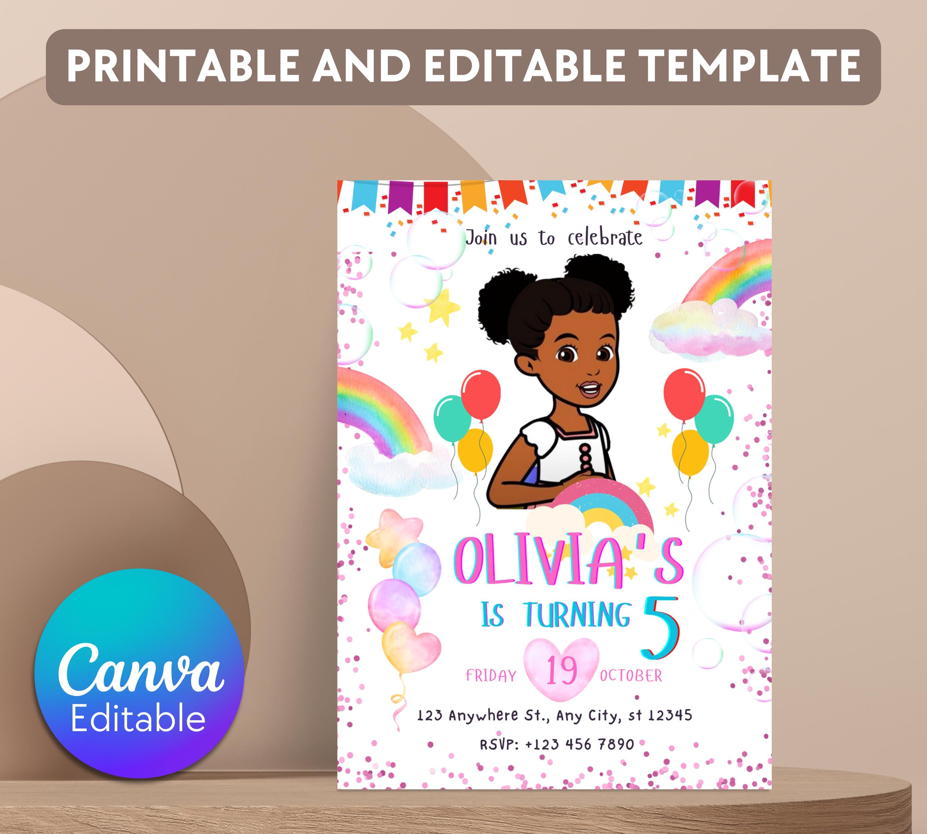 Gracie's Corner Birthday Invitation | Gracie's Template Printable Editable Canva Invitation| Gracies Corner invitation| Editable Template