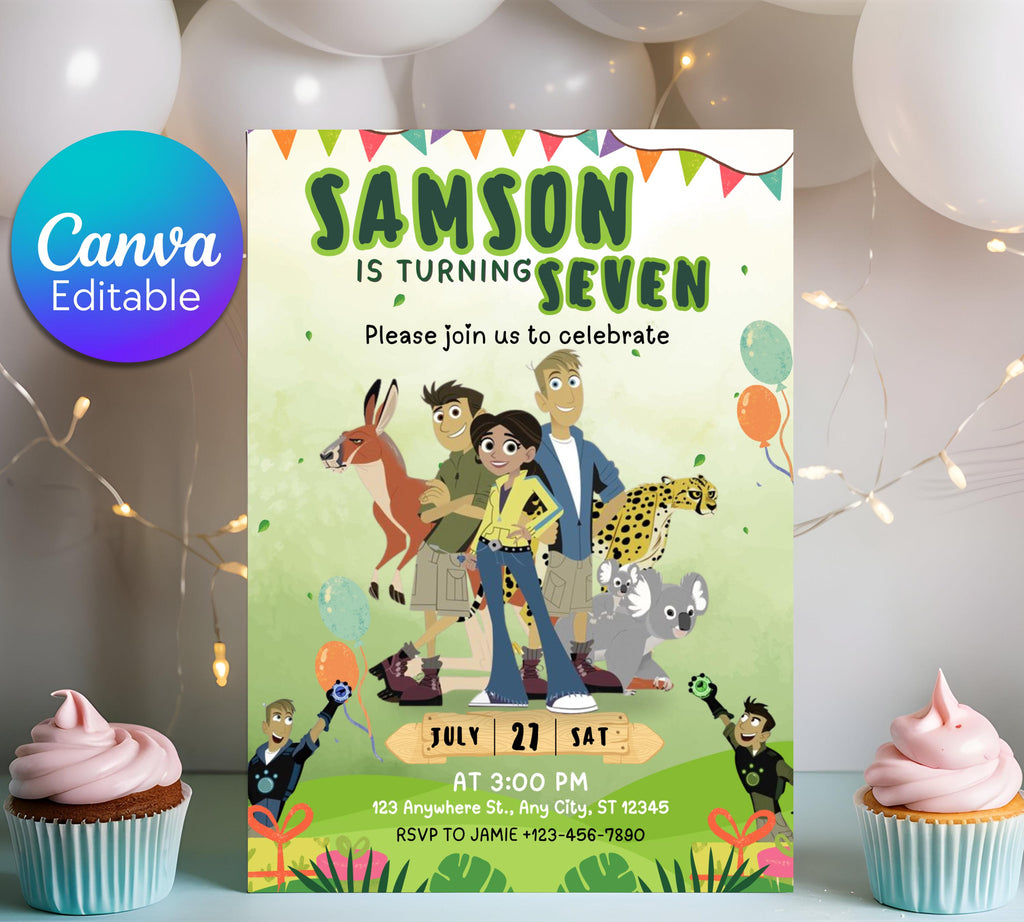 Wild Kratts Birthday Invitation| Animals Invitation| Safari Party Invite Template| Editable Invitation, Boy Girl Birthday| Editable Template