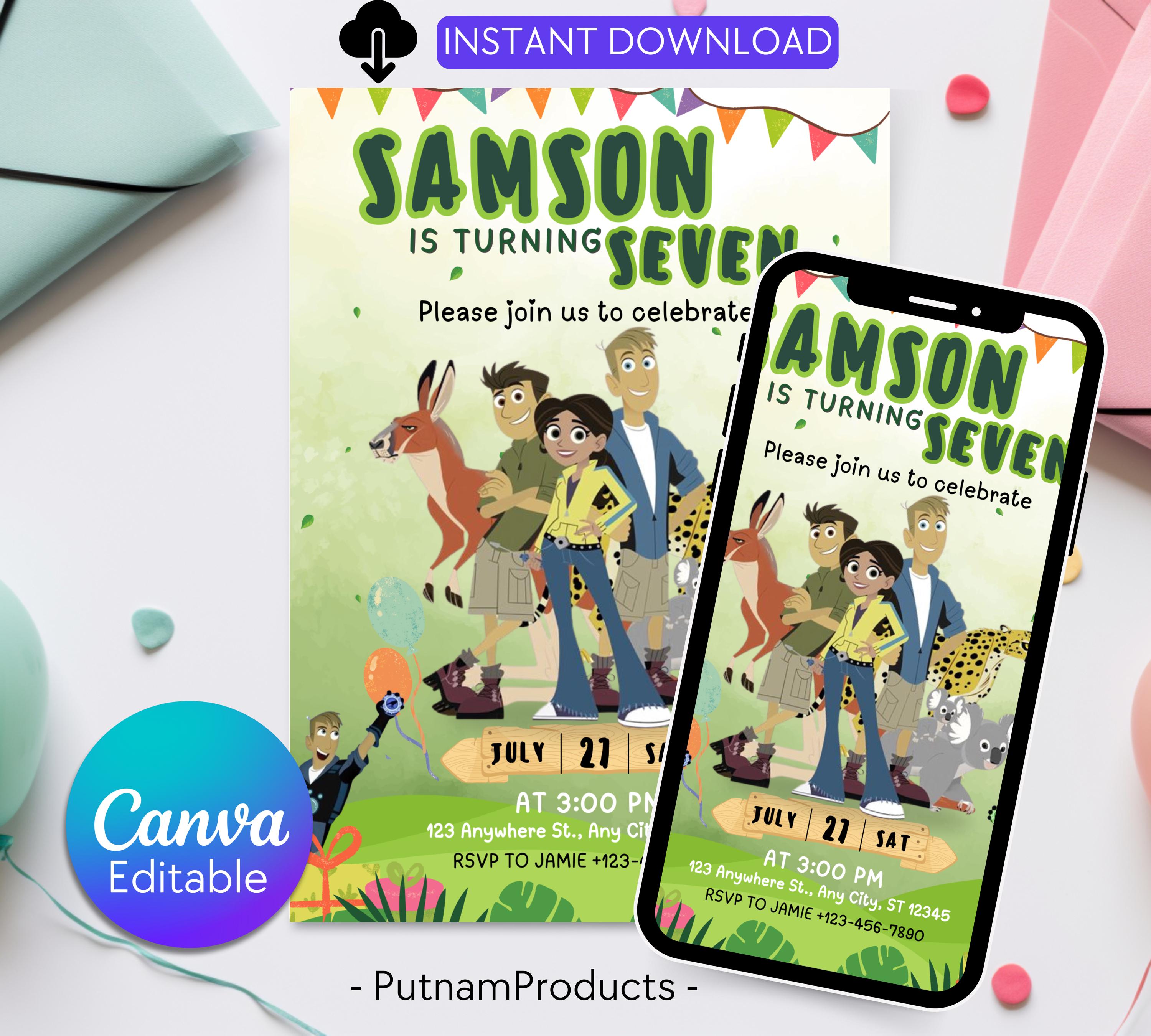 Wild Kratts Birthday Invitation| Animals Invitation| Safari Party Invite Template| Editable Invitation, Boy Girl Birthday| Editable Template