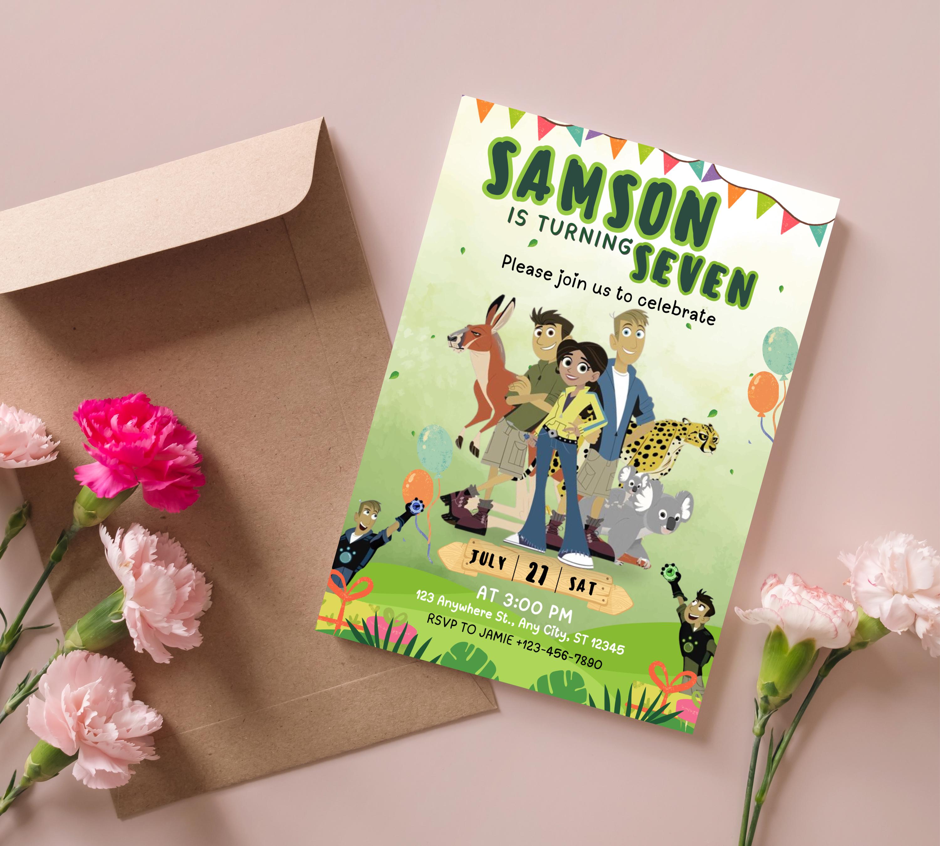 Wild Kratts Birthday Invitation| Animals Invitation| Safari Party Invite Template| Editable Invitation, Boy Girl Birthday| Editable Template