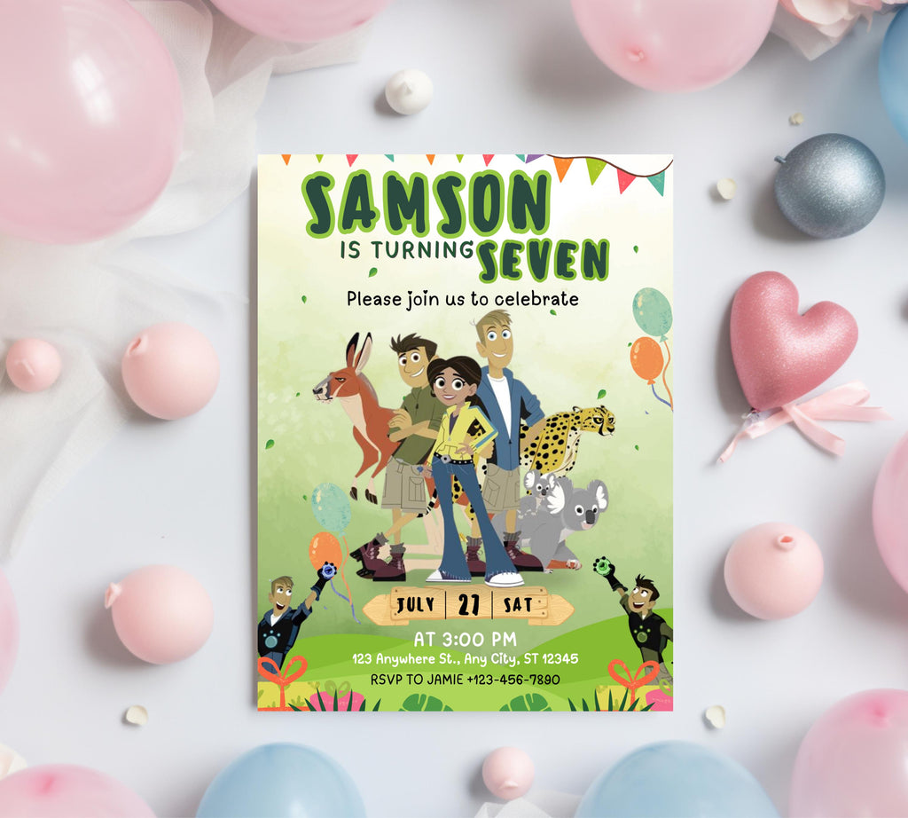 Wild Kratts Birthday Invitation| Animals Invitation| Safari Party Invite Template| Editable Invitation, Boy Girl Birthday| Editable Template