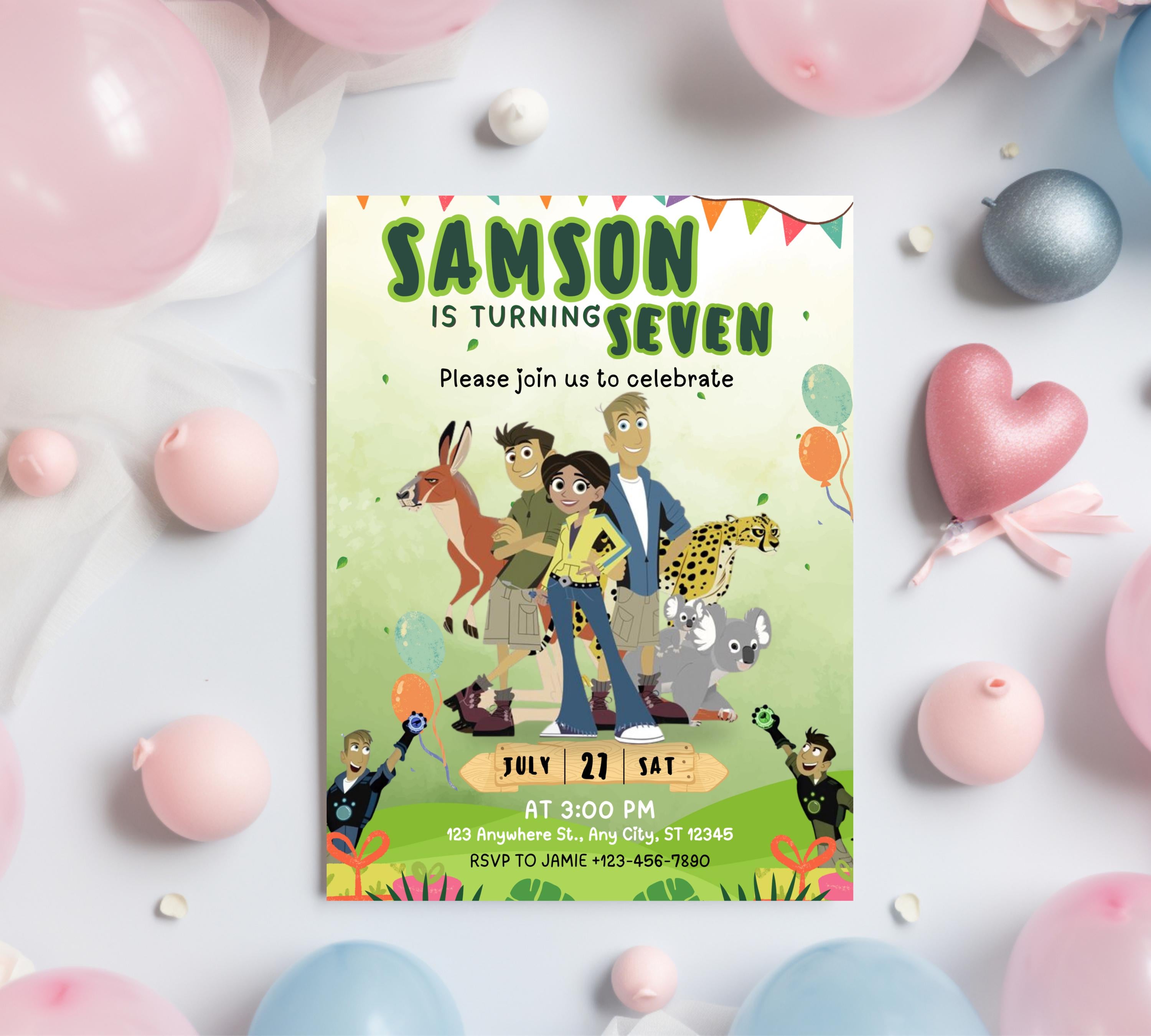 Wild Kratts Birthday Invitation| Animals Invitation| Safari Party Invite Template| Editable Invitation, Boy Girl Birthday| Editable Template