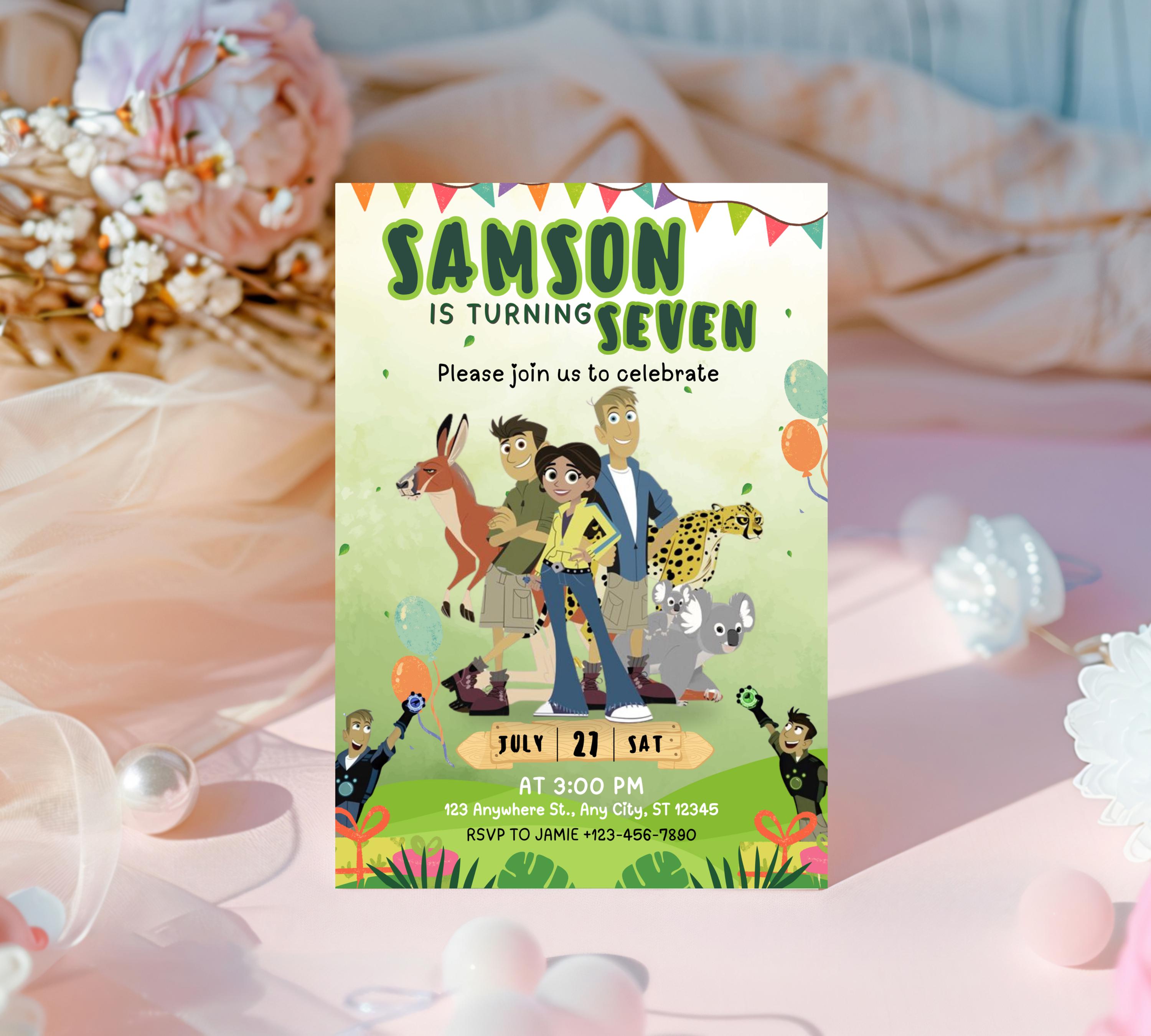 Wild Kratts Birthday Invitation| Animals Invitation| Safari Party Invite Template| Editable Invitation, Boy Girl Birthday| Editable Template