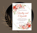 Coral and Gold Floral Wedding Invitation Template Set, Editable Floral Wedding Invitation Set, pink Floral RSVP Details, Printable Template