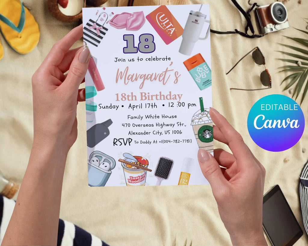 VSCO Girl Birthday Invitation| Double Digits 10| Girl Teen Party Invite| Teen Birthday Party Invitation| VSCO Teen Evite| Editable Template