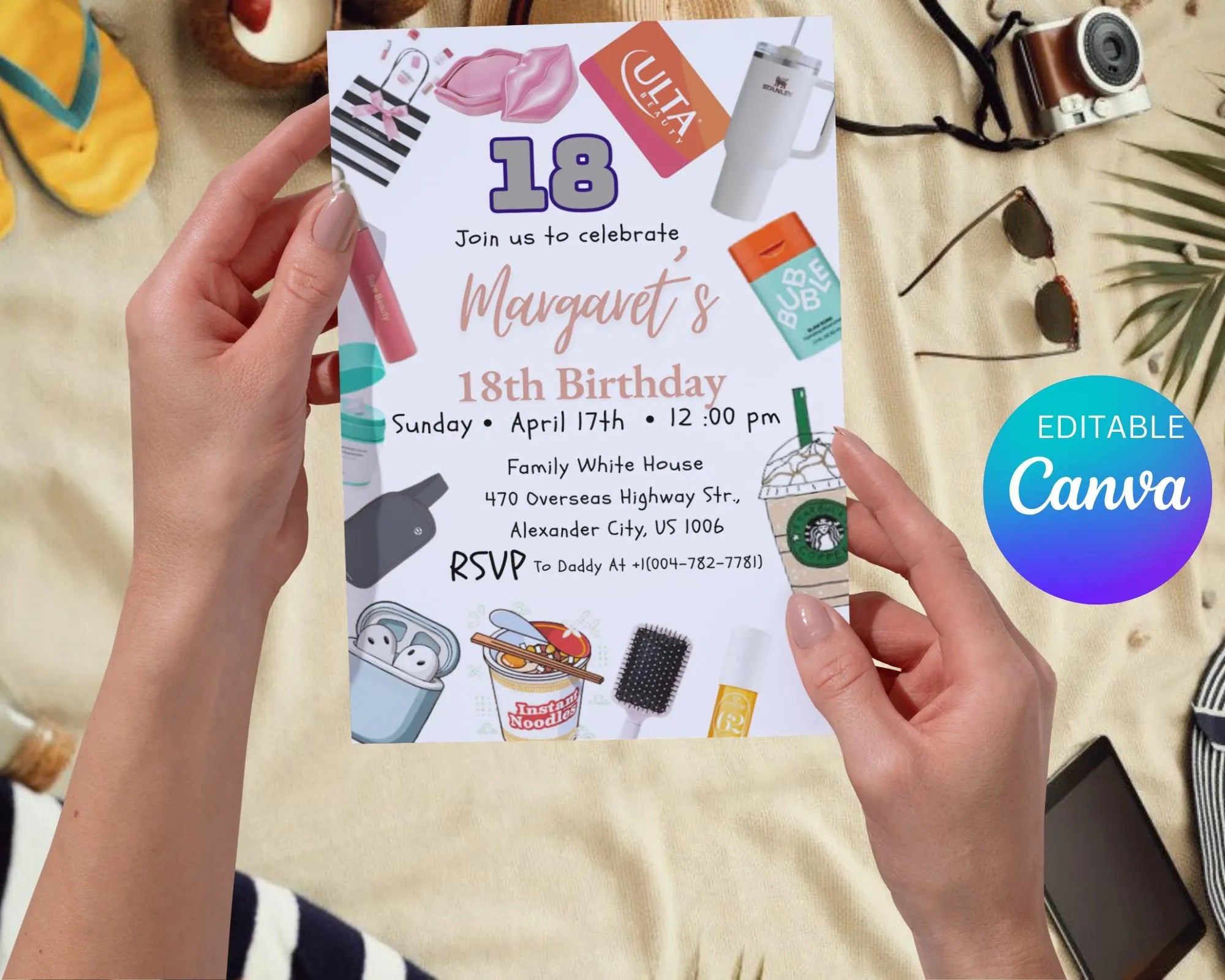 VSCO Girl Birthday Invitation| Double Digits 10| Girl Teen Party Invite| Teen Birthday Party Invitation| VSCO Teen Evite| Editable Template