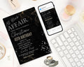 All Black Affair Invitation| All Black Adult Party Invitation|  Black Tie| Formal Attire| Black Minimalist Party Invite| Editable Template